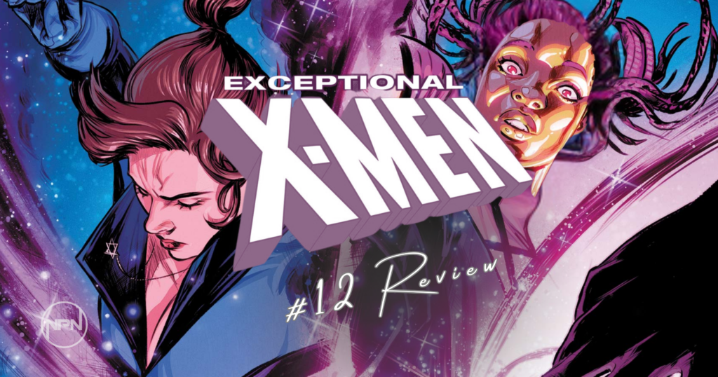 Kitty Pryde phasing through a teammate in Exceptional X-Men. Text reads "Exceptional X-Men #12 Review"