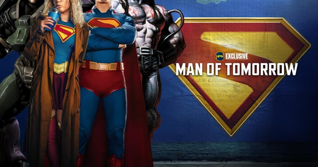 Lex Luthor, Supergirl, Superman and Lobo shown below the chin. The text reads NPN Exclusive Man of Tomorrow