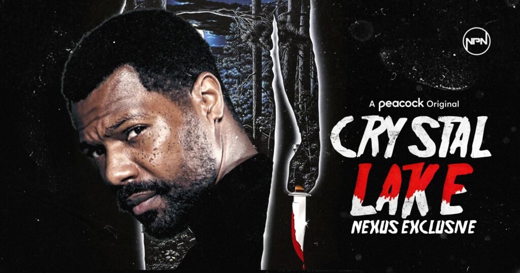 Will Catlett looking at the camera. Crystal Lake logo is on the right.